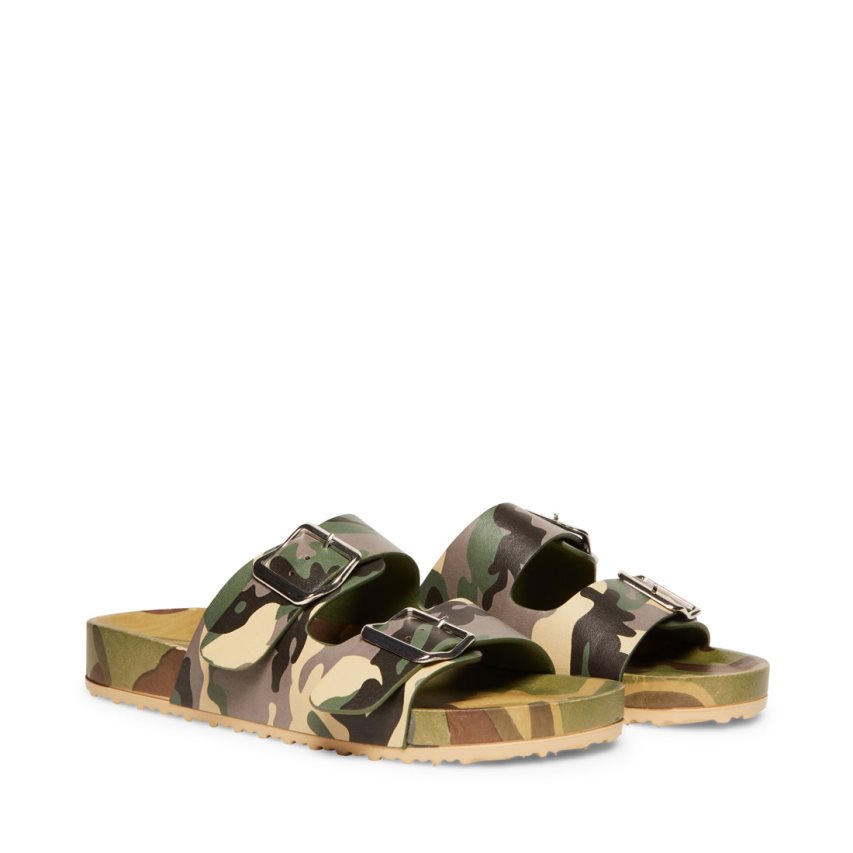 Camo Steve Madden Teddy-t Camouflage Women\'s Slides | PH 4910UET